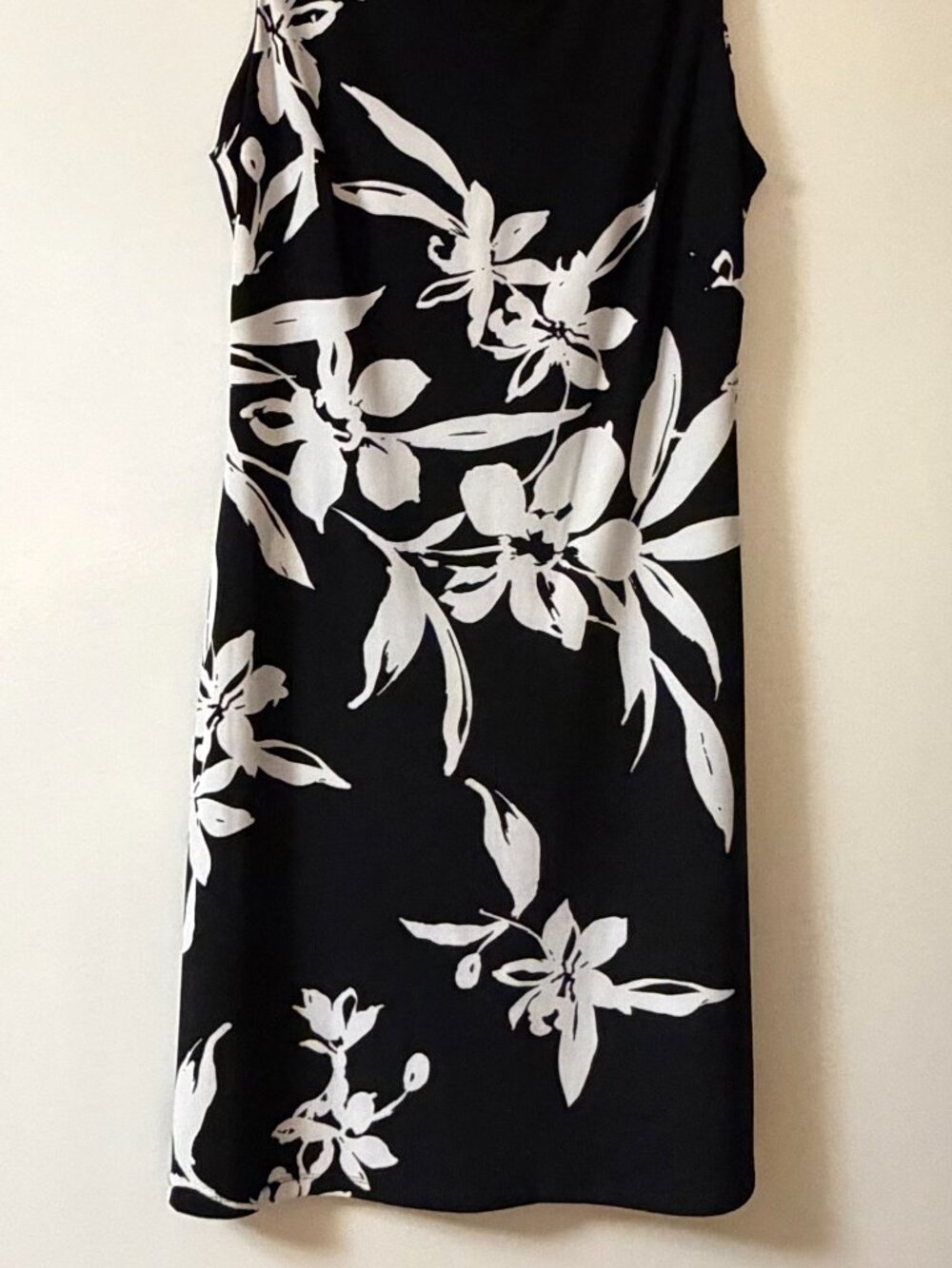 American Living Black White Floral Midi Dress Size 4